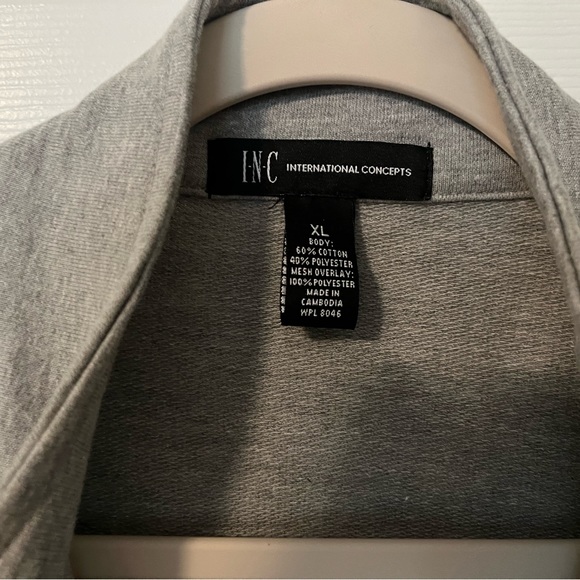 INC Gray Zipper Sweat / Windbreaker - Picture 3 of 6